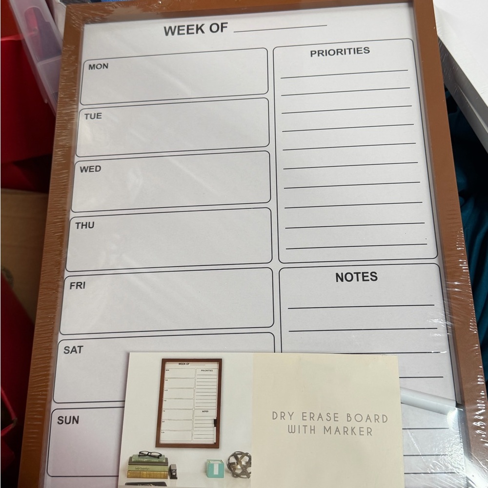 Brown Dry Erase Weekly Planner Board